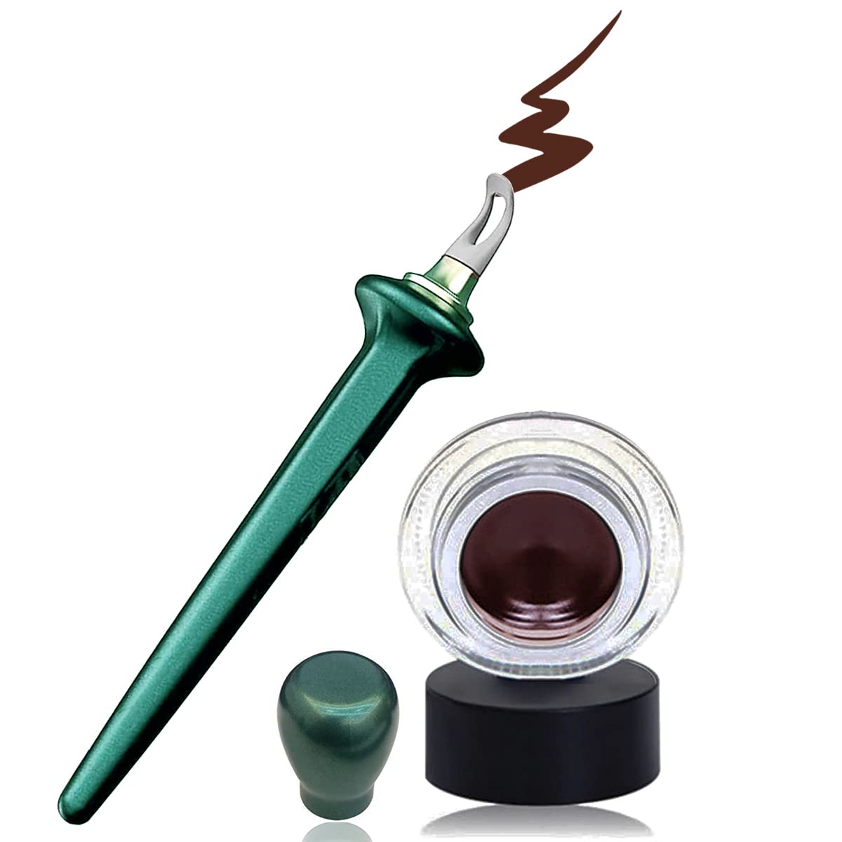 Eyeliner Tool with Eyeliner Cream Reusable  (eyeliner tool + Brown & Black eyeliner creams)