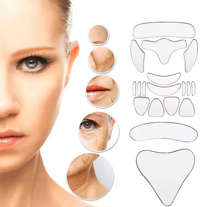 Facial Anti Wrinkle Silicone Patches: Face and Forehead Wrinkle Patches 18 Pcs Whole Face Wrinkle Patches Reusable 