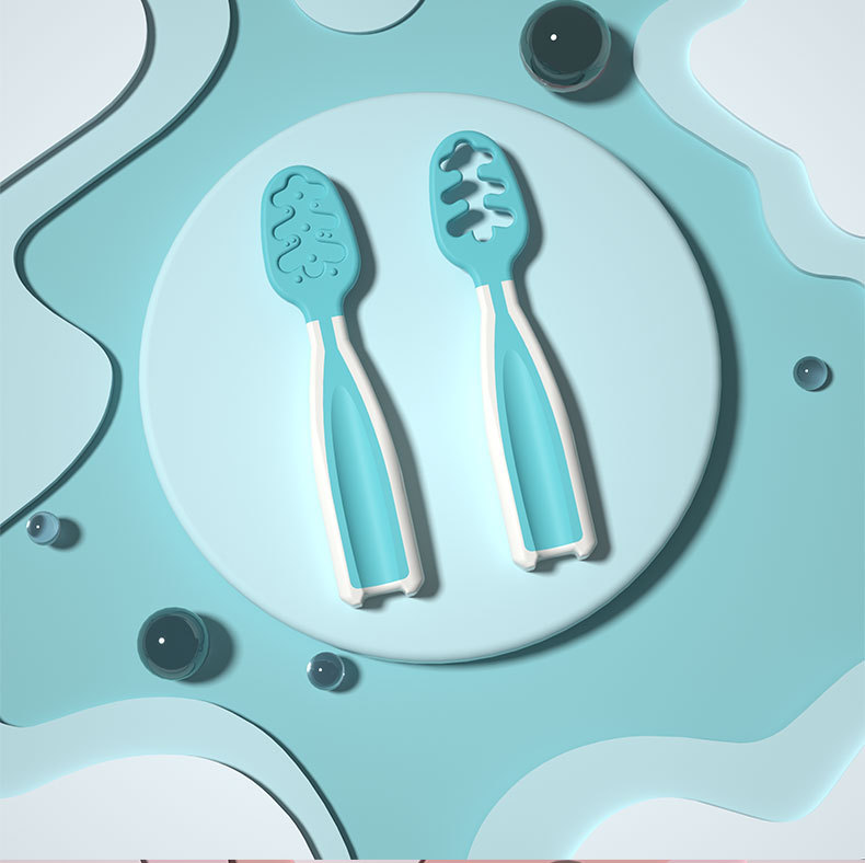 Baby Spoons Set, Feeding Littles Silicone Pre-Spoon for Kids Aged 6+ Months - First Stage, Baby Led Weaning (BLW), Teething Spoon - Toddler Utensils