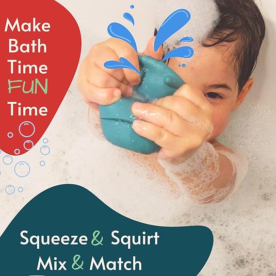 Mold Free Bath Toys Silicone Bath Toys for Babies 6-12 Months Non-Toxic Bathtub Toys for Toddlers 1-3 Infant Bath Toys No Mold Baby Bath Toys Gift
