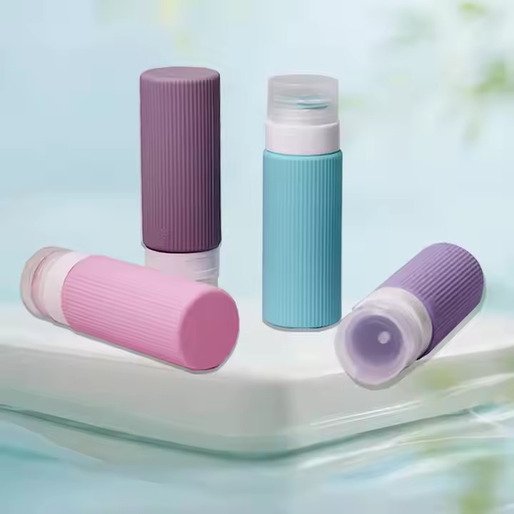 Travel silicone squeeze bottle bottling container lotion 90ml refill bottle set silicone travel bottle with cap